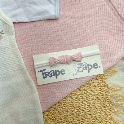 Saída de Maternidade Salopete Duda - Off White e Rosa